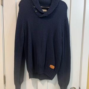 Gant Navy Shawl Collar Turtleneck Sweater Vintage